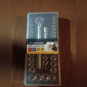 Vintage 40 Piece Socket Set Ratchet Tool Kit SAE Metric Home Auto Repair Case 🛠